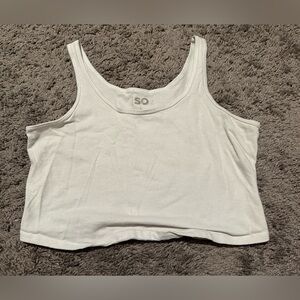 Women’s, white tank top, slightly cropped
